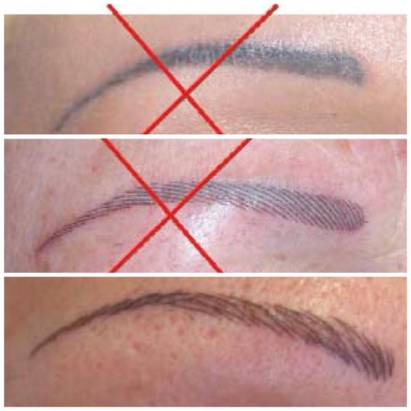 Прорисованные брови татуаж