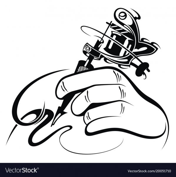 Тату машинка силуэт