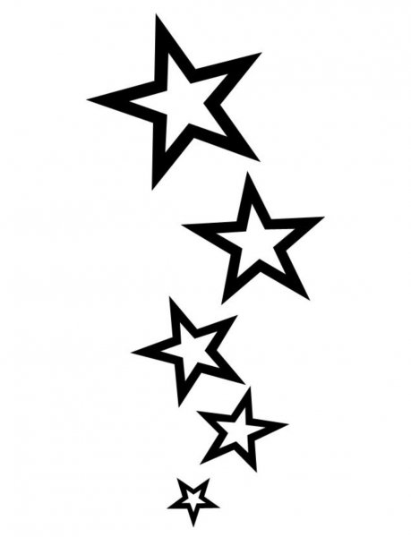 Тату звезды трафарет