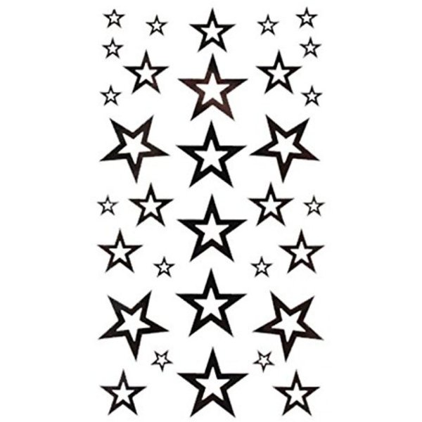 Тату звездочки черно белые