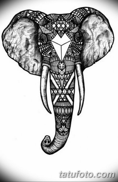 Татуировка голова слона