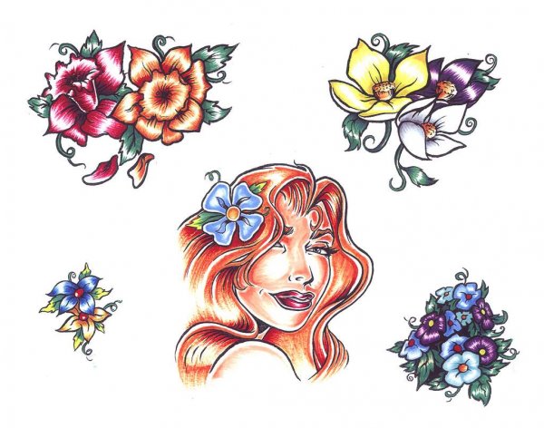 Цветные тату для фотошопа