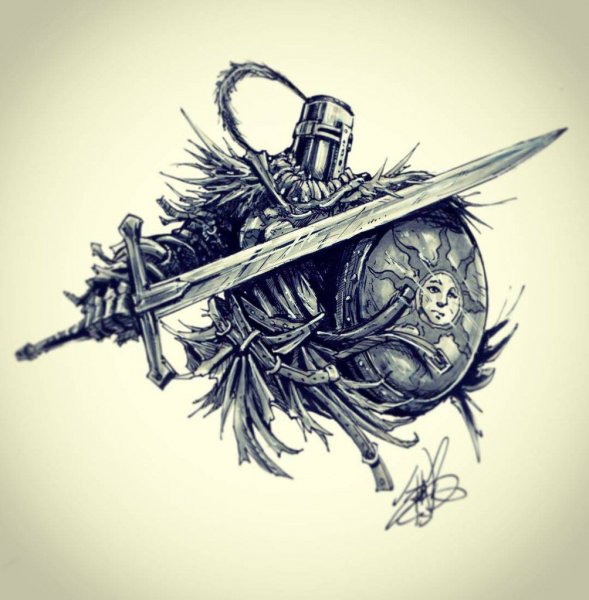 Рыцарь дарк соулс рисунок