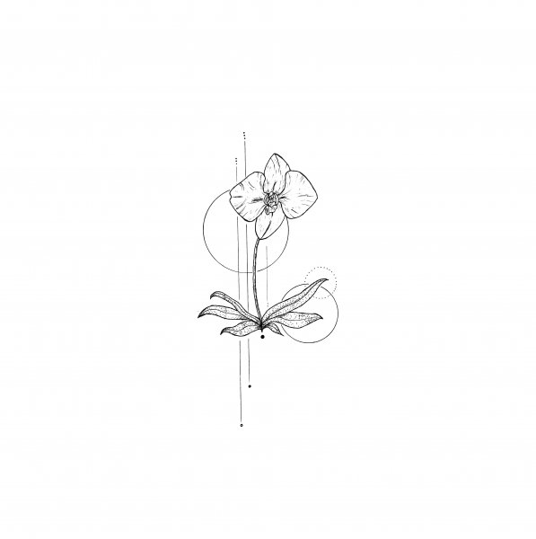 Тату Орхидея эскизы