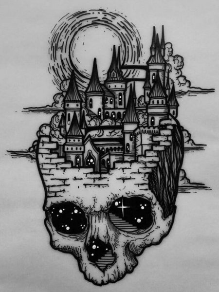 Готический замок тату