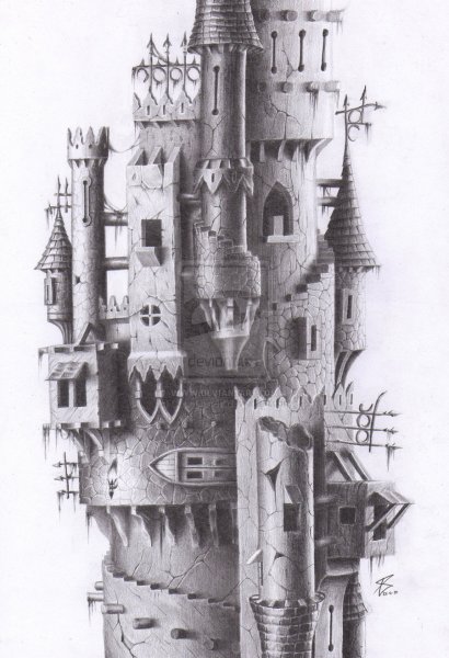 Эскиз тату крепость