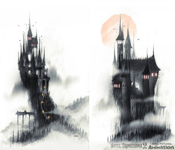 Готический замок эскиз