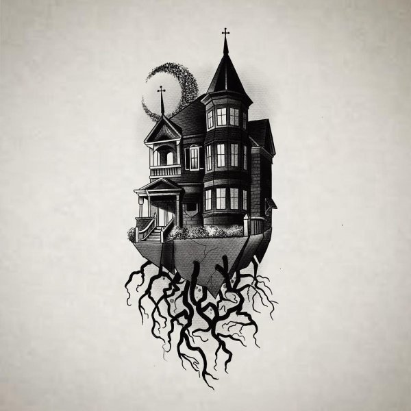 Замок эскиз тату