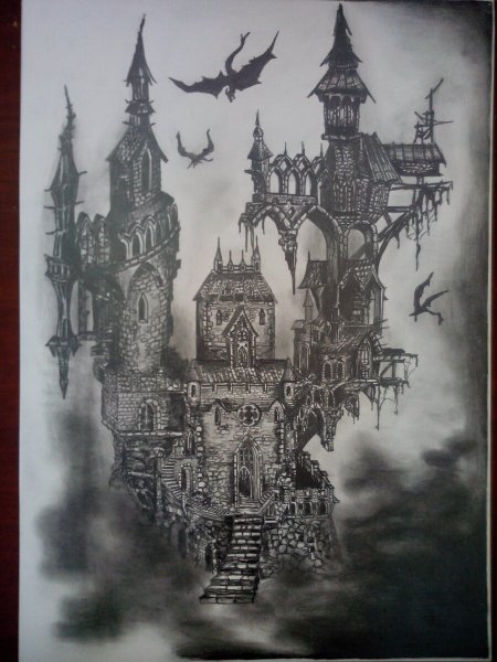 Готический замок тату