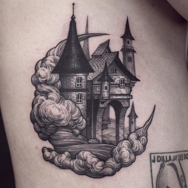 Готический замок тату