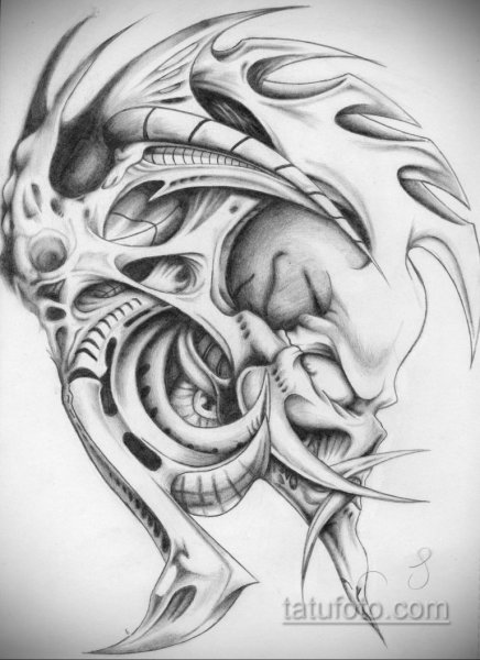 Биомеханика тату эскизы на ногу