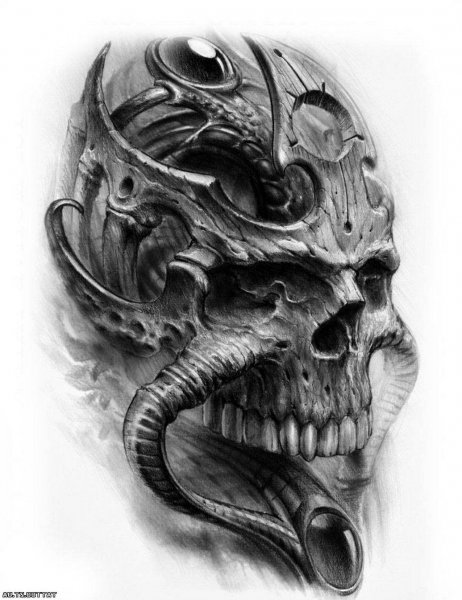 Эскизы татуировок на руку биомеханика