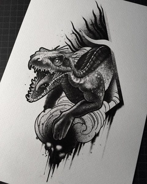 Тату динозавр