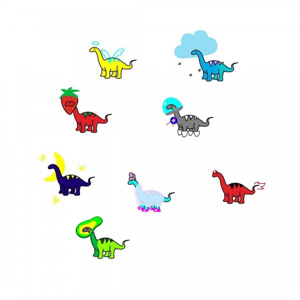 Динозаврик Минимализм эскиз