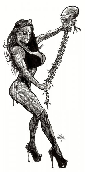 Рисования девушка зомби