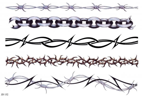 Тату колючая проволока на шее