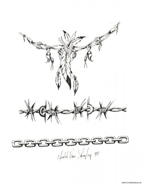 Цепь тату эскиз