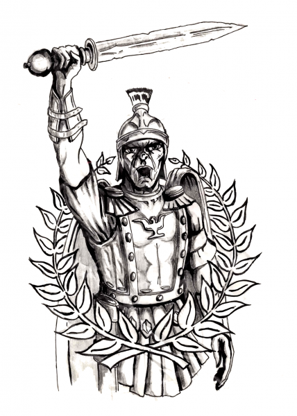 Шлем Римский легионер Спартанский чб