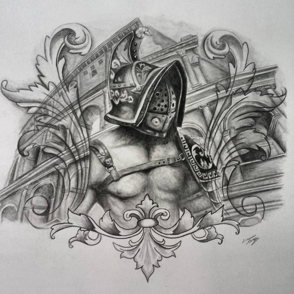 Шлем легионера тату