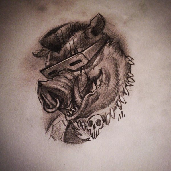 Тату кабана эскизы