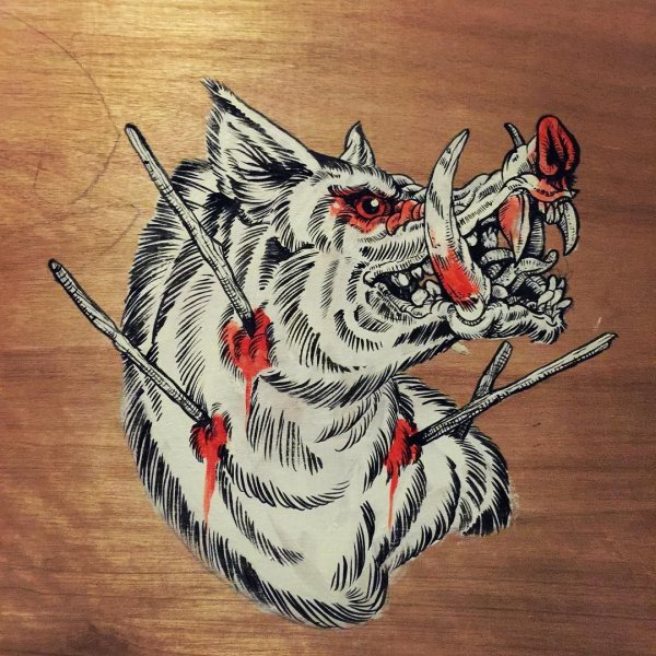 Тату голова кабана