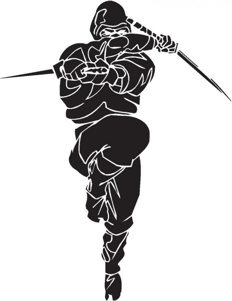 Трафарет самурая для тату