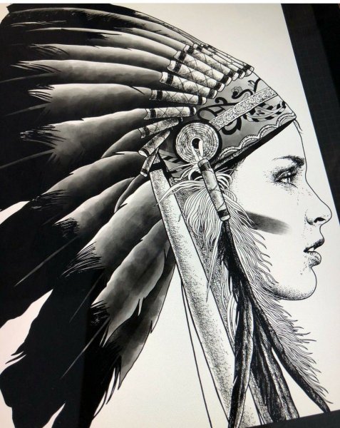 Индеец эскиз