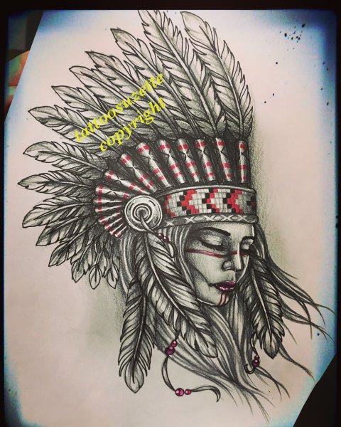 Индеец эскиз