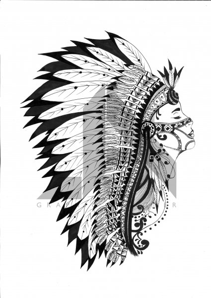 Индейский Роуч эскиз