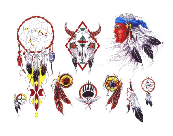 Индейские амулеты тату