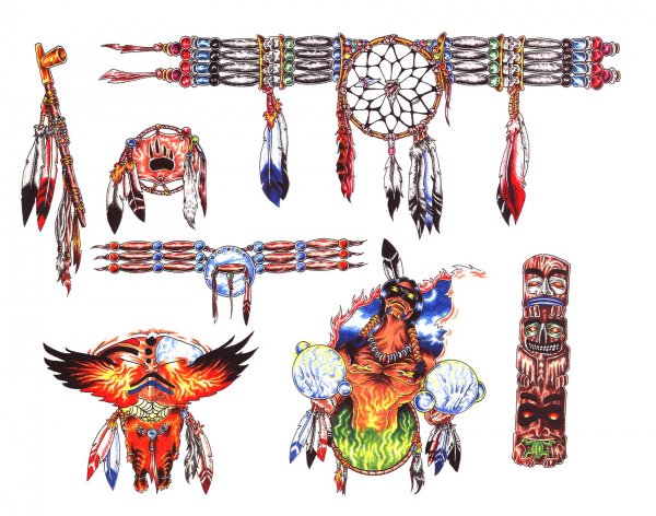 Тату в стиле индейцев