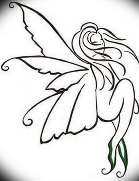 Тату феи силуэт