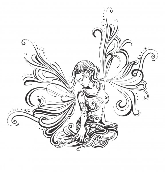 Тату силуэт девушки