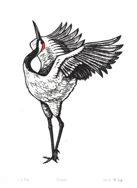 Японский журавль тату