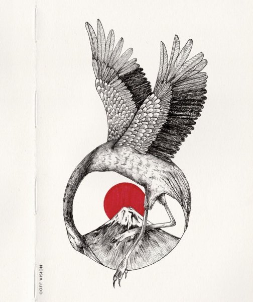 Тату Аист эскизы