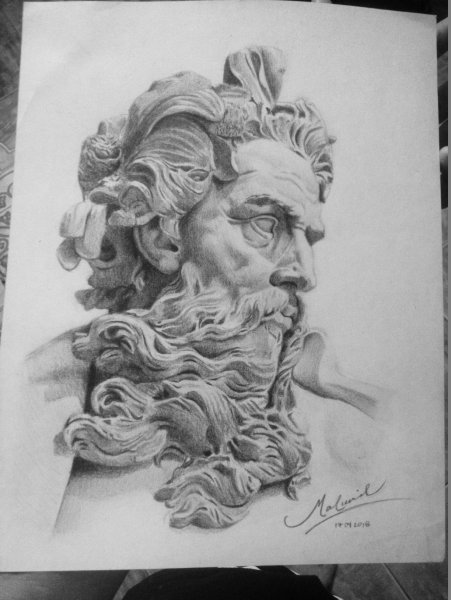 Зевс рисунок тушью