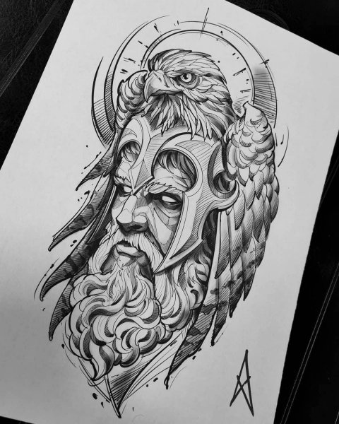 Тату боги Греции Зевс