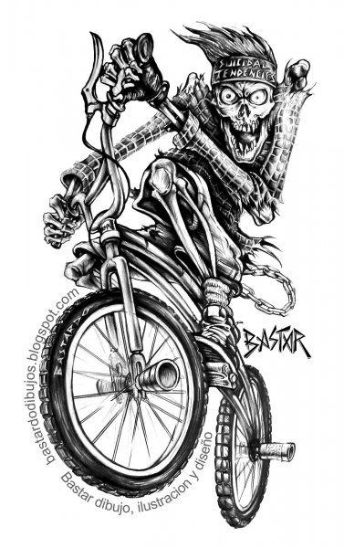Тату велосипед эскиз
