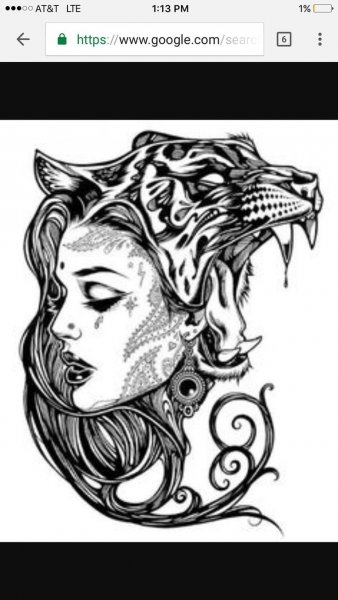 Тату лицо с цветами