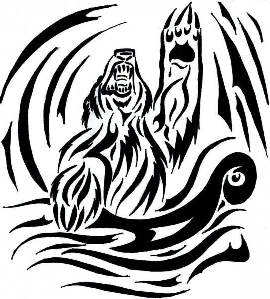 Трайбл медведь тату эскизы