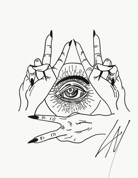 Тату глаз чб