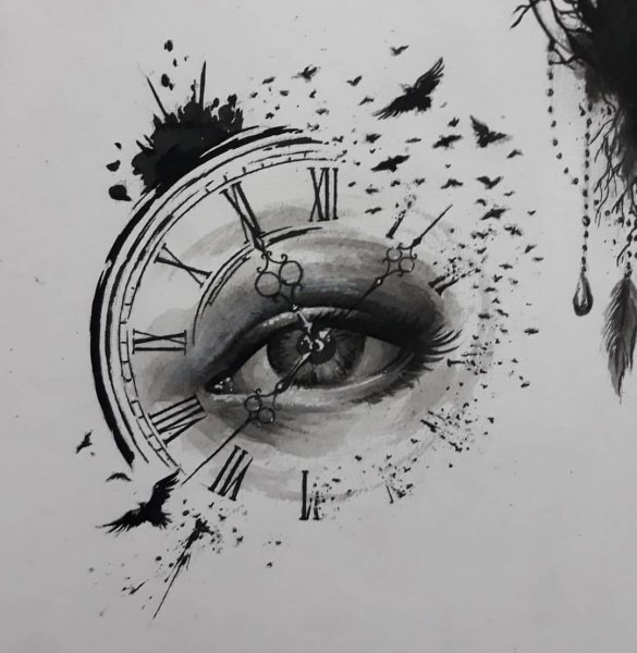 Тату часы эскизы