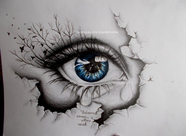 Эскиз тату глаз карандашом