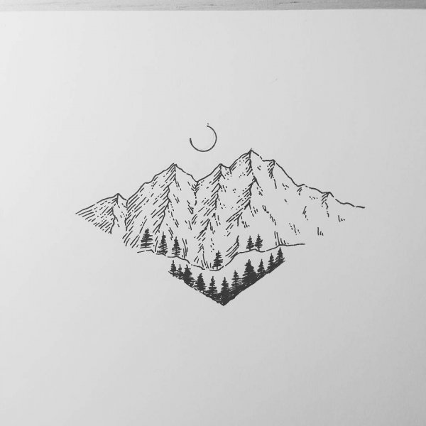 Нарисованные горы Минимализм