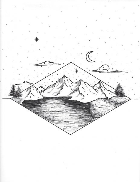 Горы для срисовки легкие