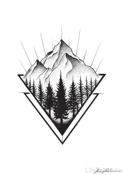 Татуировка горы эскиз