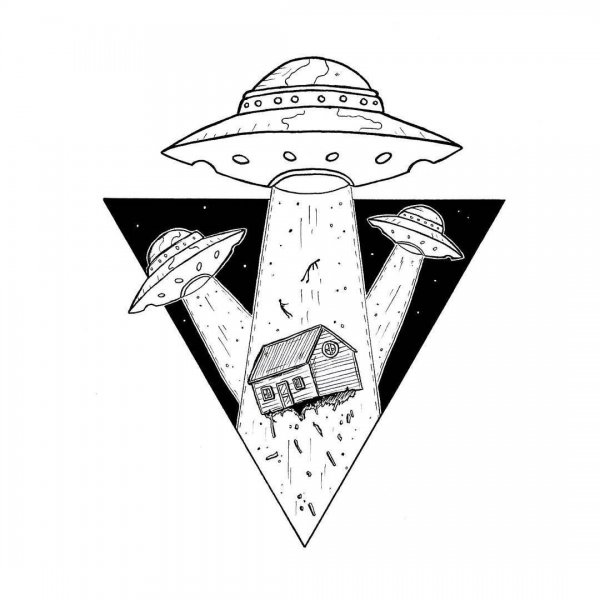 Тату НЛО эскиз