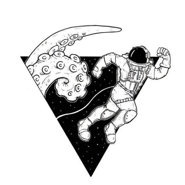 Тату космонавт эскизы
