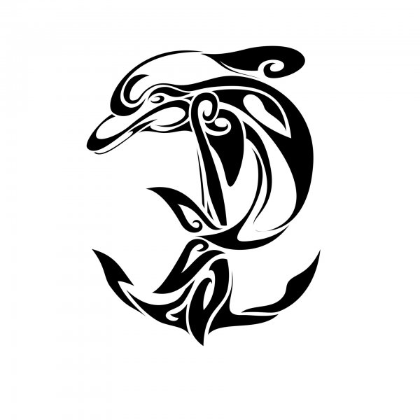 Эскиз тату Дельфинчик