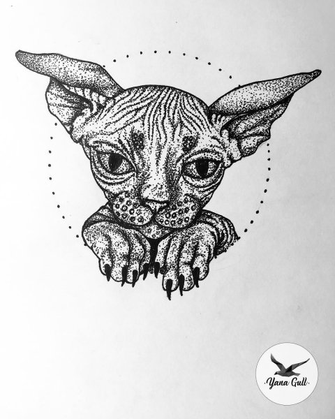 Тату сфинкс дотворк